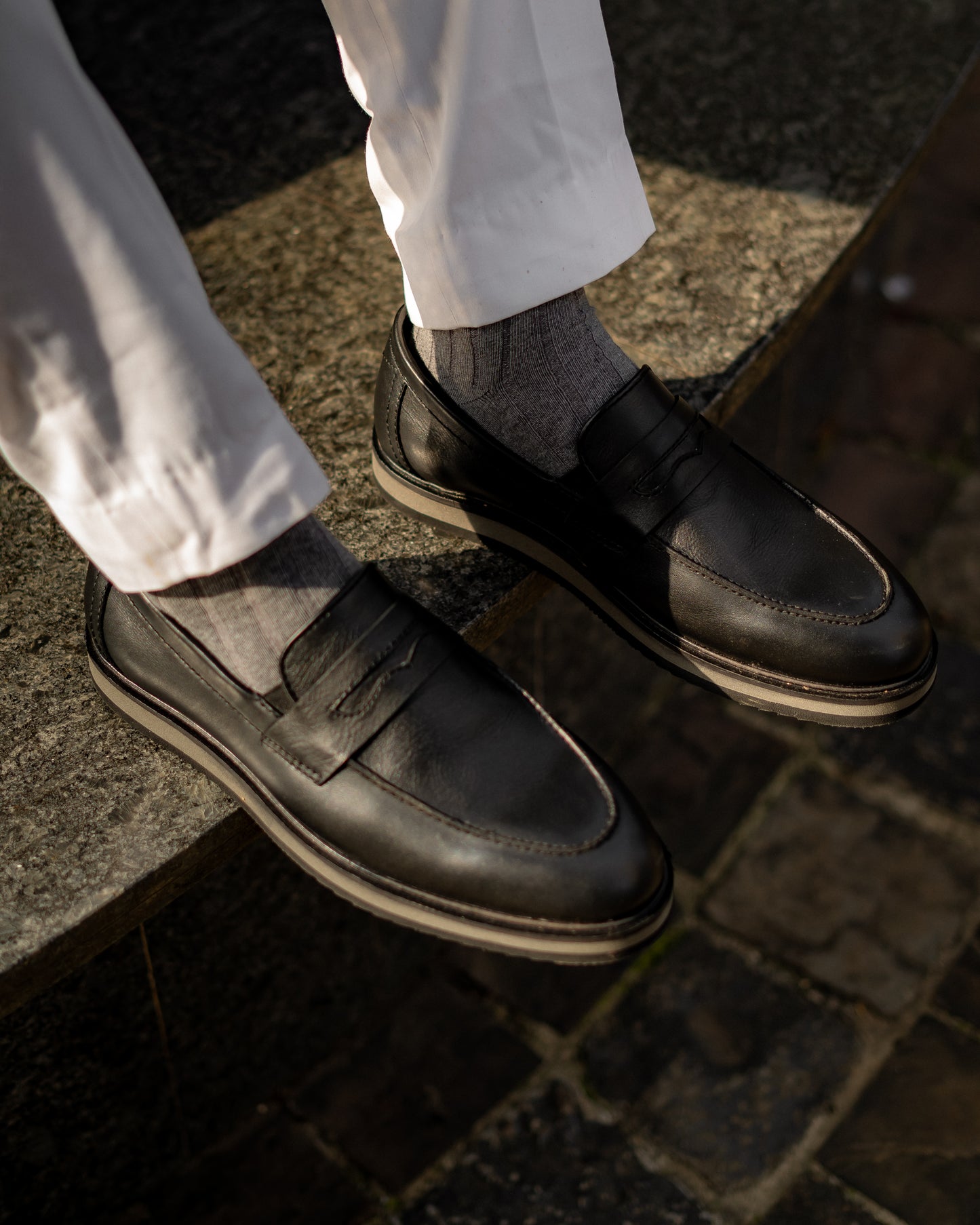 Black leather shoes By YAGO Brand