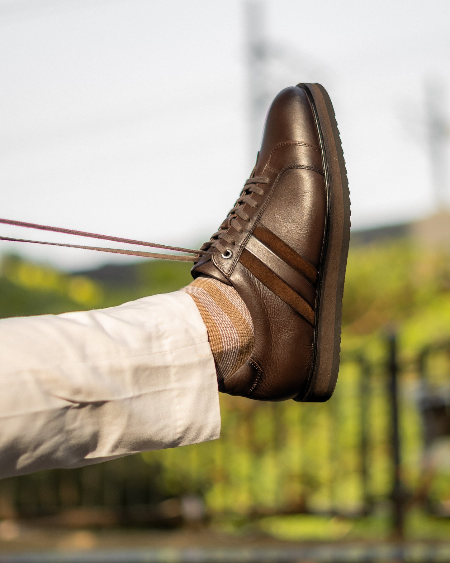 Brown leather shoe