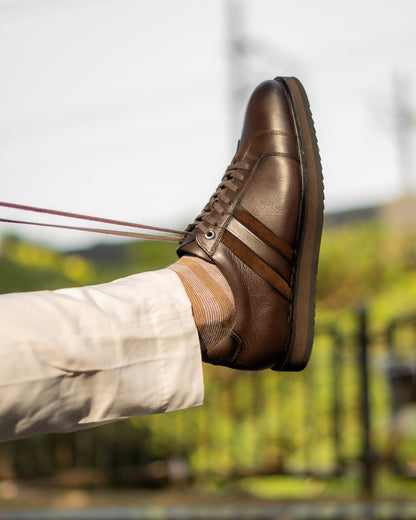 Brown leather shoe
